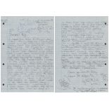 Historic Handwritten Letter to Reggie Kray From Jackie in London dated Saturday 30th 10pm. Letter