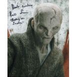 Star Wars The Last Jedi 8 x 10 inch colour photo signed by actor Ross Sambridge as Snoke. Good