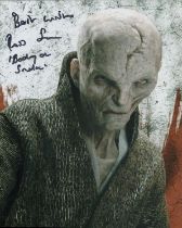 Star Wars The Last Jedi 8 x 10 inch colour photo signed by actor Ross Sambridge as Snoke. Good