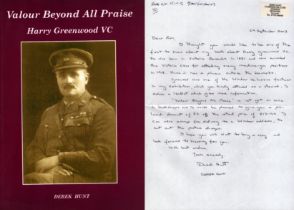 Valour beyond all praise : Harry Greenwood VC by Derek Hunt including letter written and signed by