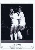 Autographed RICARDO VILLA 16 x 12 Limited Edition : B/W, depicting RICARDO VILLA celebrating with