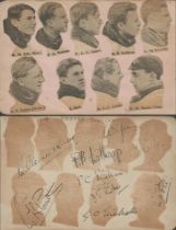 Rowing - The 1921 Boat Race. Two vintage 6x4 inch album pages. The first is signed by all 8