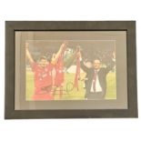 Signed Steven Gerrard Photo 12x8 Inch 'Liverpool F.C.' Mounted in Black Framed overall size