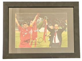 Signed Steven Gerrard Photo 12x8 Inch 'Liverpool F.C.' Mounted in Black Framed overall size