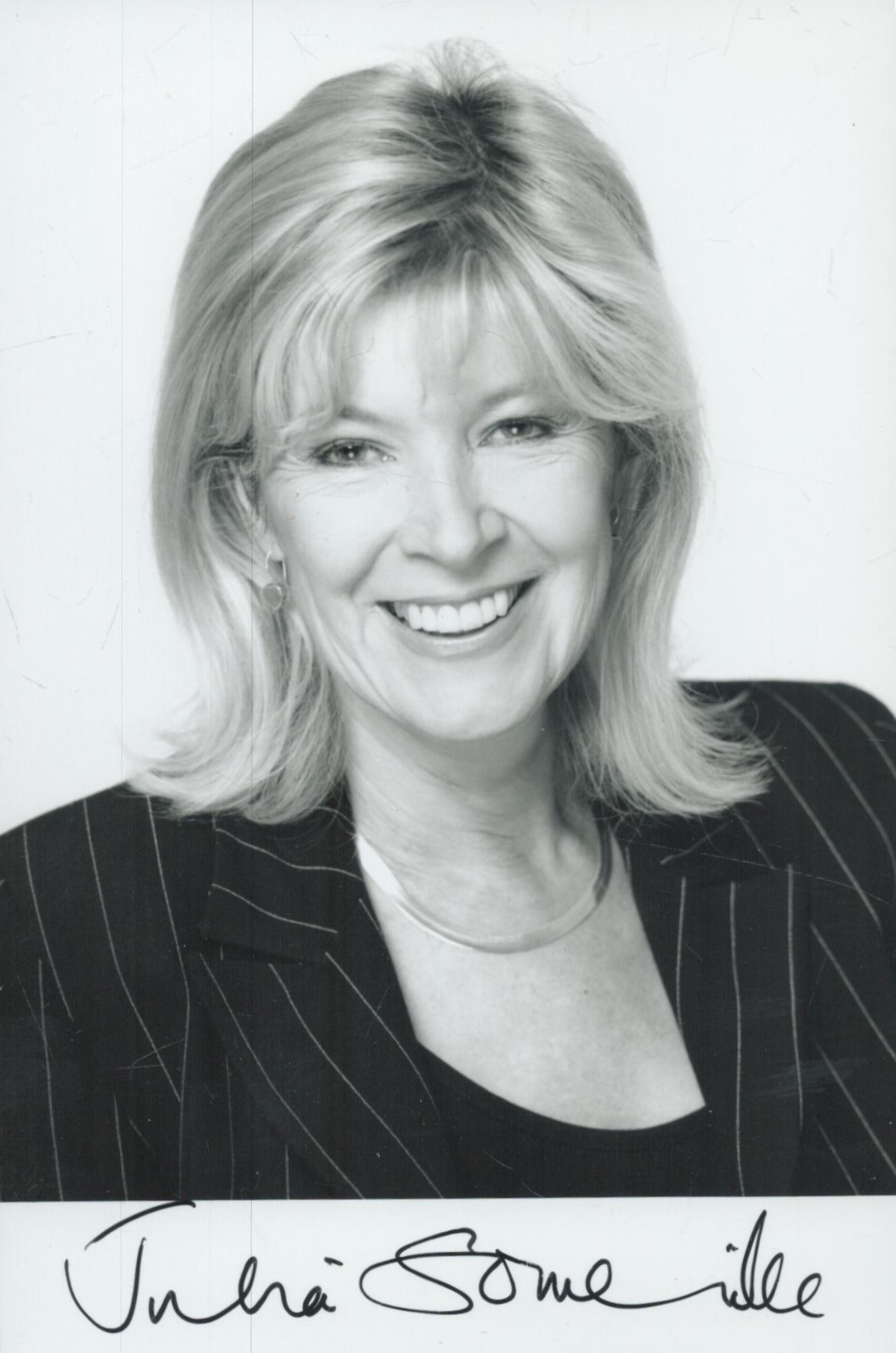 Julia Somerville signed 6x4 inch black and white photo. Good Condition. All autographs come with a