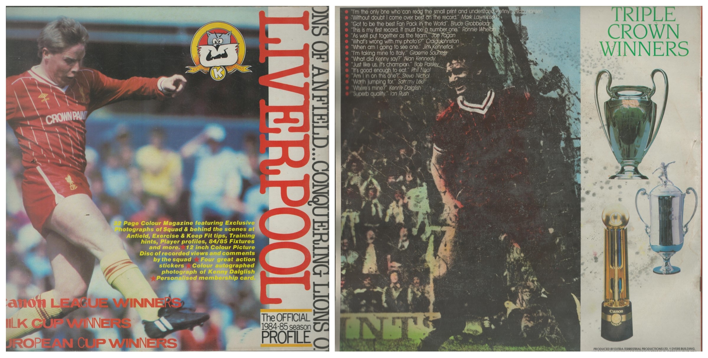 Football Liverpool Official 1984-85 Season Profile on Large Vinyl with Case, includes 32 page