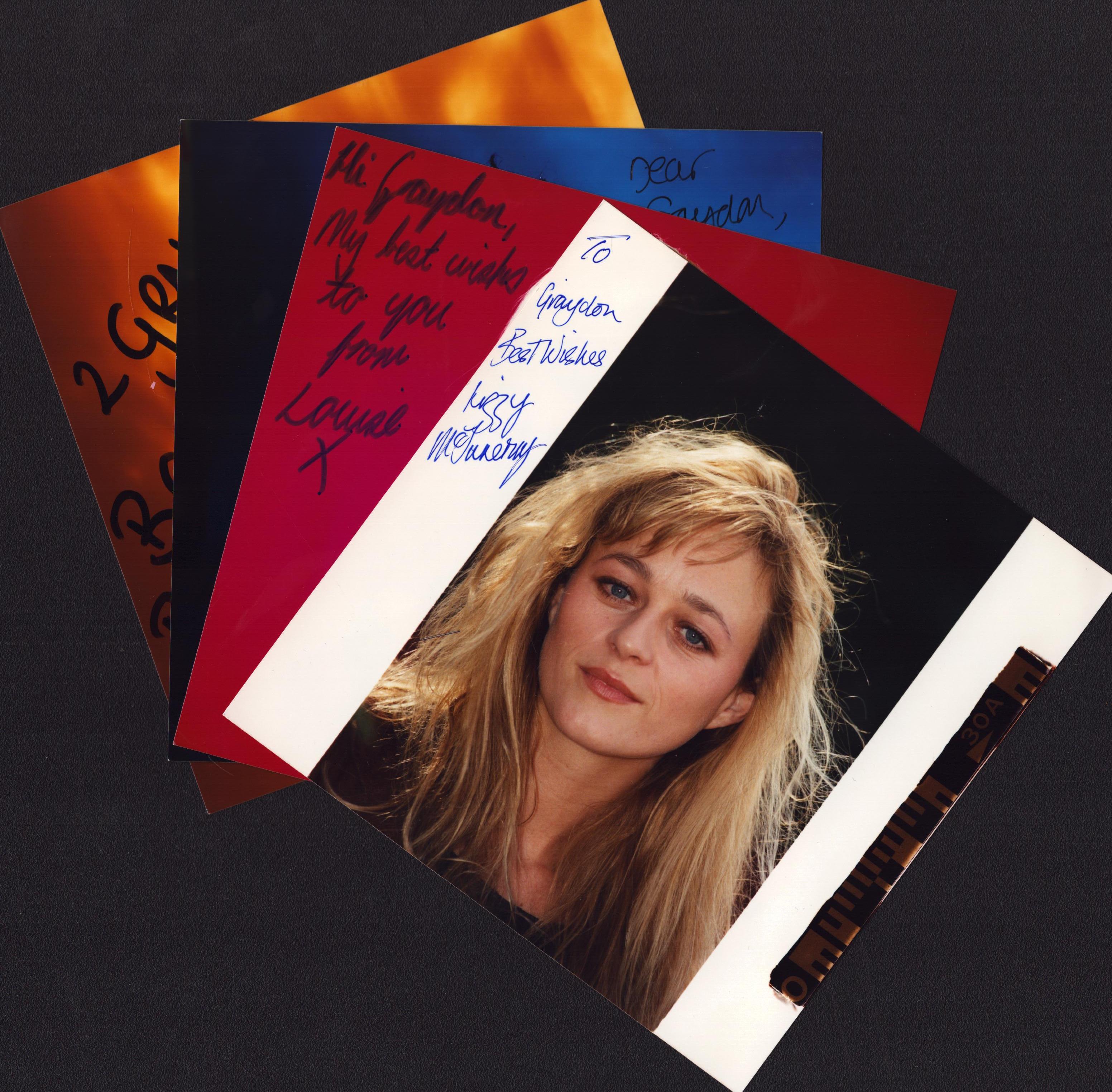 Entertainment 4 x Collection of signed 4 x Colour Photos Lizzy McInnerny An Actress. Louise Brady An