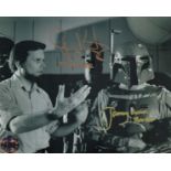 Gary Kurtz and Jeremy Bulloch signed Star Wars 10x8 inch black and white photo. Good Condition.