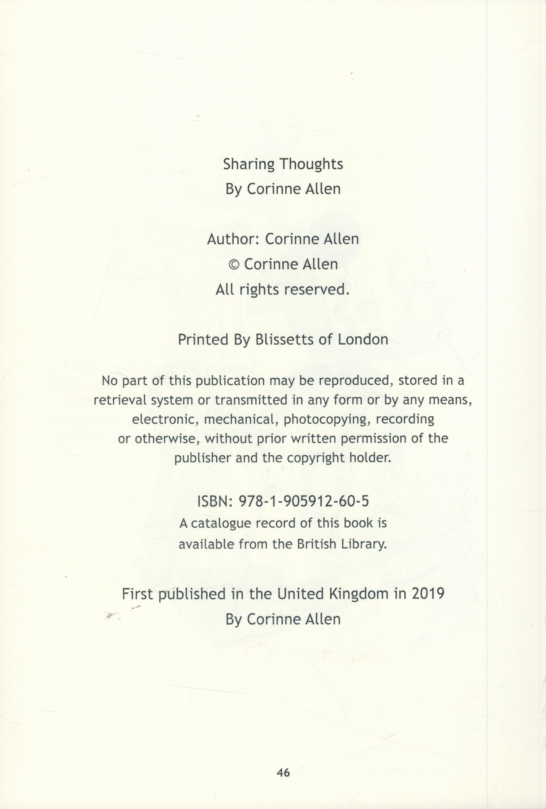 Blossoming Out by Corinne Allen signed by author, paperback book. DEDICATED. Good Condition. All - Bild 3 aus 3