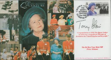 Rt Hon Tony Blair MP signed The Queen Mothers Century FDC. Good Condition. All autographs come