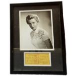 Deborah Kerr mounted signed cheque for $150.00 dated March 22nd, 1975, with black and white photo,