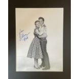 Dolores Hart signed 20x16 inch mounted black and white photo pictured with Elvis Presley. Good