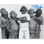 Star Wars Return of the Jedi 8 x 10 inch b/w group photo of J'Quille signed by actor Tim Dry. Good