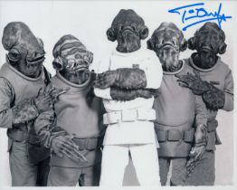 Star Wars Return of the Jedi 8 x 10 inch b/w group photo of J'Quille signed by actor Tim Dry. Good
