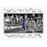 Autographed MAN UNITED 23.5 x 16.5 Montage-Edition : Colorized, depicting an incredible montage of