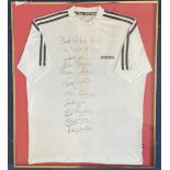 Sheffield United Promotion winning side 1971/72 multi signed 32x28 framed and mounted Adidas shirt