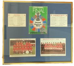 Liverpool V Manchester United FA Cup Final 1976 Display. Includes match day programme and 2 coloured
