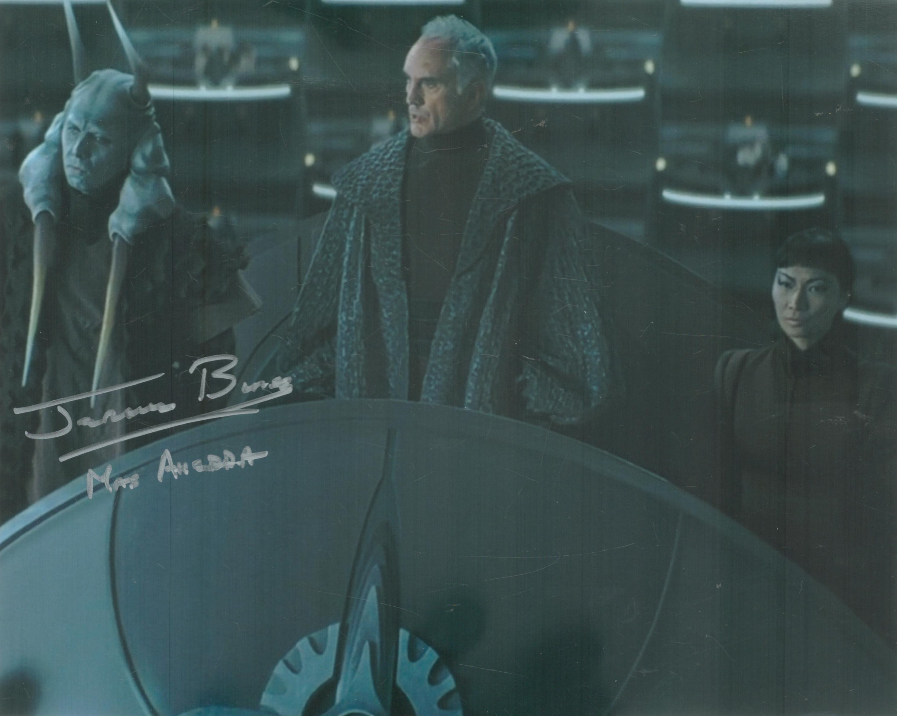 Star Wars Revenge of the Sith scene photo signed by Jerome Blake as Mas Amadda. Good Condition.