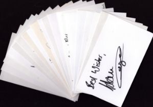 Variety of 20 Collection signed White Cards 5x3 Inch. Signatures such as Bella Heathcote. Emma