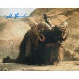 Star Wars 8 x 10 inch colour A NEW HOPE scene photo signed by Alan Fernandes Tuskan Raider riding