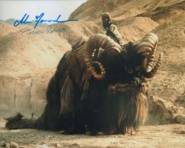 Star Wars 8 x 10 inch colour A NEW HOPE scene photo signed by Alan Fernandes Tuskan Raider riding