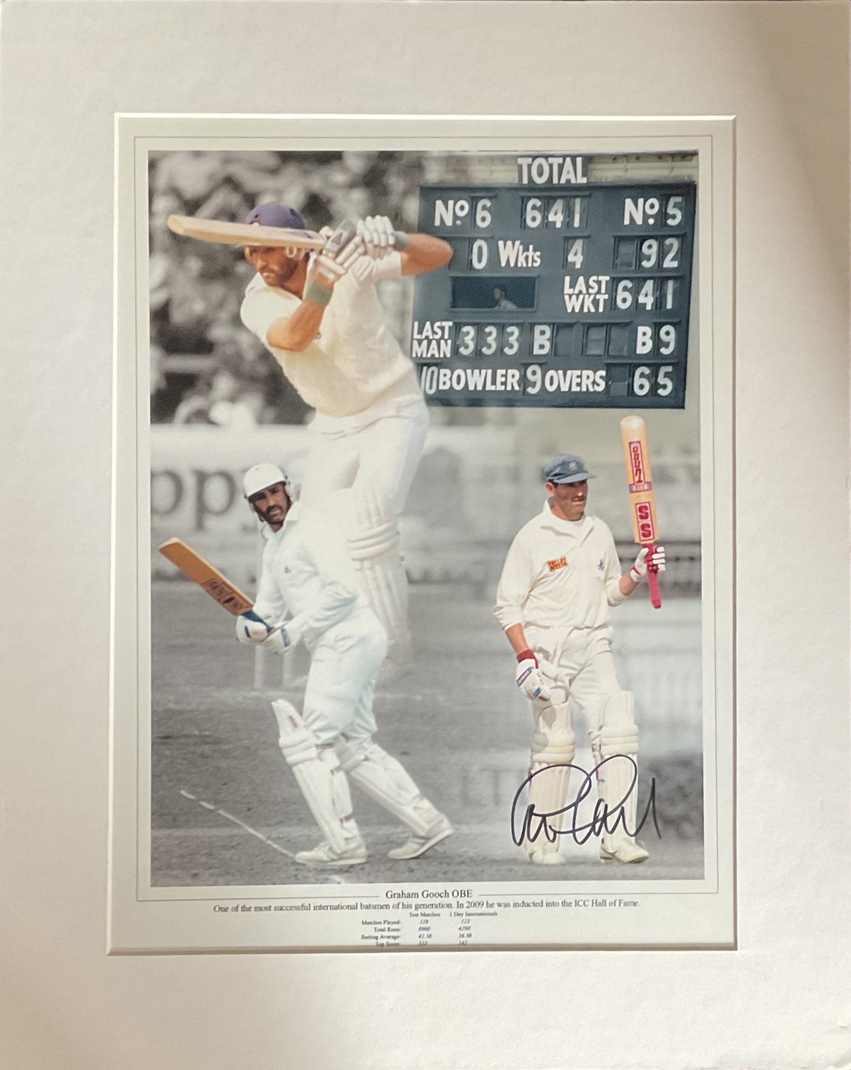 Graham Gooch signed 20x16 inch mounted colour montage photo. Good Condition. All autographs come