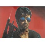 Sylvester Stallone signed 7x5 inch Cobra colour photo. Good Condition. All autographs come with a