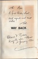 Edward Brown Signed Book Way Back 1989 Hardback Book Signed by Edward Brown on the Second page