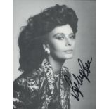 Sophia Loren signed 6x4 inch black and white photo. Good Condition. All autographs come with a