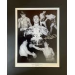 Ken Buchanan signed 20x16 inch mounted black and white montage photo. Good Condition. All autographs