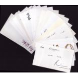 Variety of 20 Collection signed White Cards 5x3 Inch. Signatures such as Sally Carman. Matthew