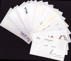 Variety of 20 Collection signed White Cards 5x3 Inch. Signatures such as Sally Carman. Matthew