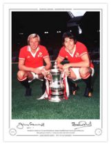 Autographed MAN UNITED 16 x 12 Limited Edition : Col, depicting Man United's STUART PEARSON and