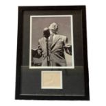 Frankie Laine mounted signature with black and white photo, framed. Measures 17"x13" appx. Good