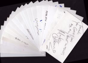 Variety of 20 Collection signed White Cards 5x3 Inch. Signatures such as Sarah Wyatt. Lucy Paterson.