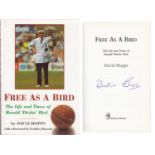 Autographed DICKIE BIRD Book : A hardback book 'Free As A Bird' by former cricket Umpire DICKIE