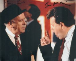 George Cole and Ian McNeice signed 10x8 inch Minder colour photo. Good Condition. All autographs