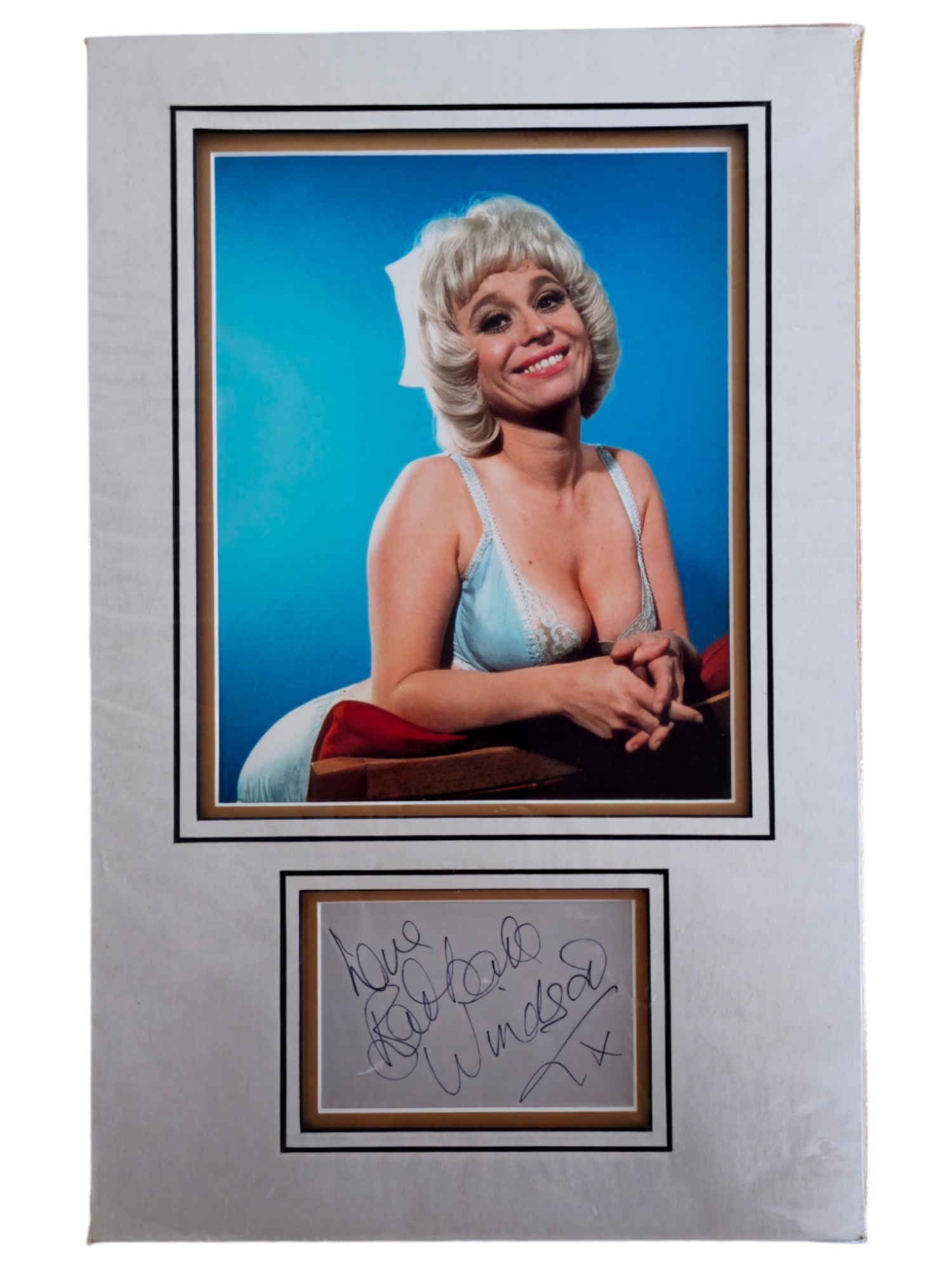 Barbara Windsor 17x11 inch mounted signature piece includes signed album page and stunning colour