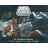 Star Wars X-Wing 8 x 10 inch colour photo signed by Luke Skywalker voice C Andrew Nelson. Nelson