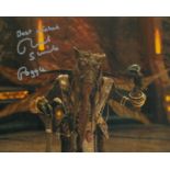 Star Wars movie scene 8 x 10 inch colour photo signed by actor Richard Stride as Poggle. Richard