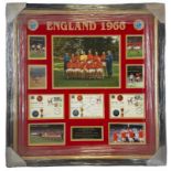 England World Cup Winners 1966, 30x30 inch approx. mounted and framed signature display includes all
