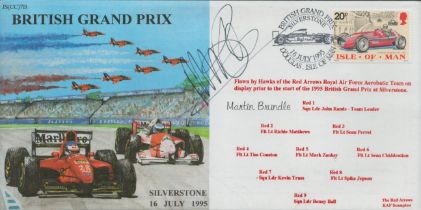 Martin Brundle signed British Grand Prix FDC. Good Condition. All autographs come with a Certificate