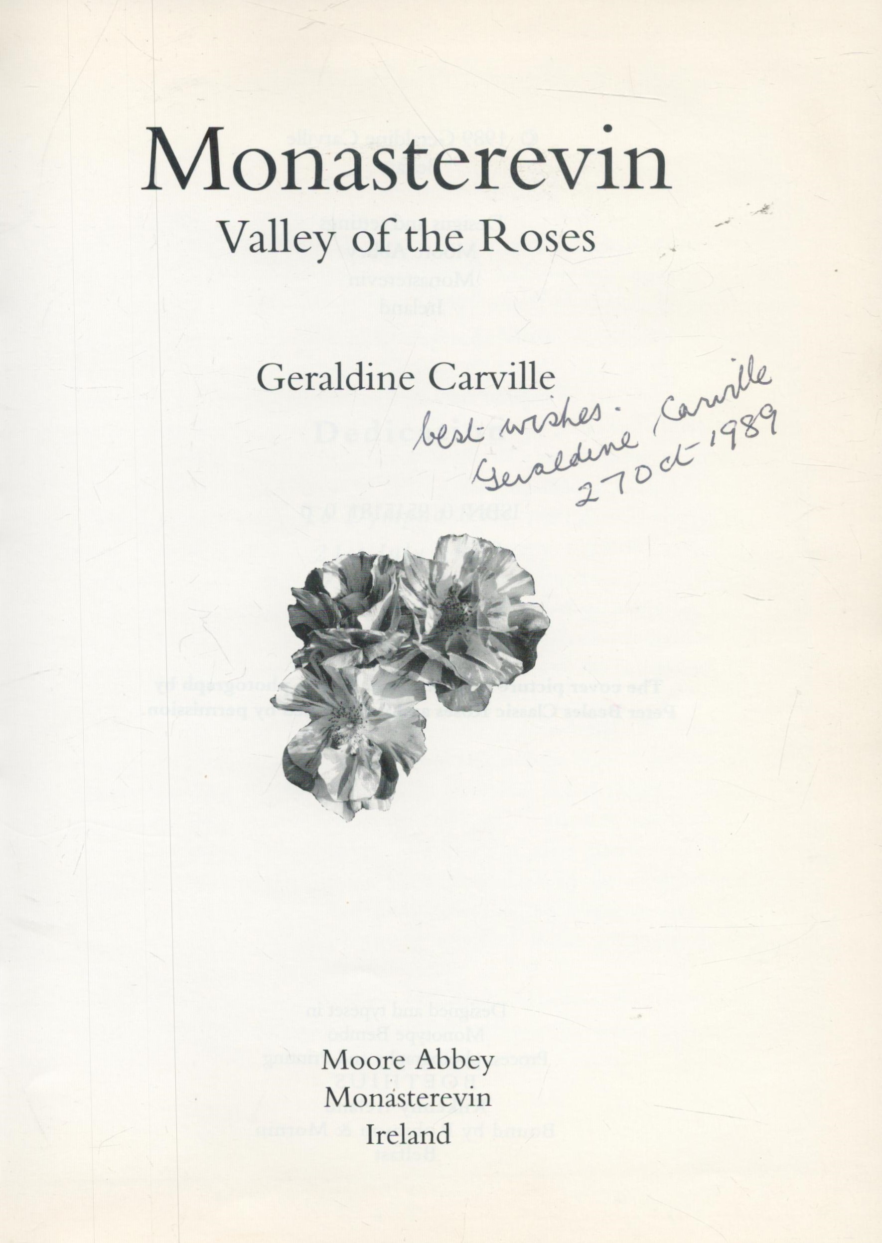 Monasterevin: Valley of the Roses by Geraldine Carville signed by author, First Edition 1989 - Image 2 of 3