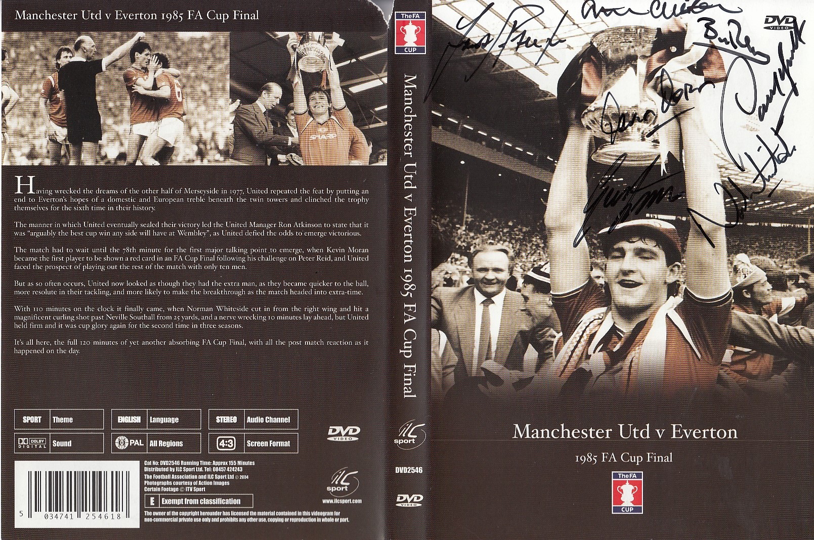 Autographed DVD 1985 FA CUP FINAL : New and unwatched DVD depicting the 1985 FA Cup Final, Everton v
