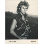 John Parr signed 8x6inch black and white photo. Dedicated. Good Condition. All autographs come