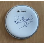 Pete Best signed White Drum Head 6 inch. Former Beatles drummer. Good Condition. All autographs come