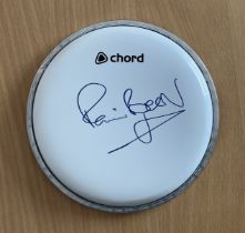 Pete Best signed White Drum Head 6 inch. Former Beatles drummer. Good Condition. All autographs come