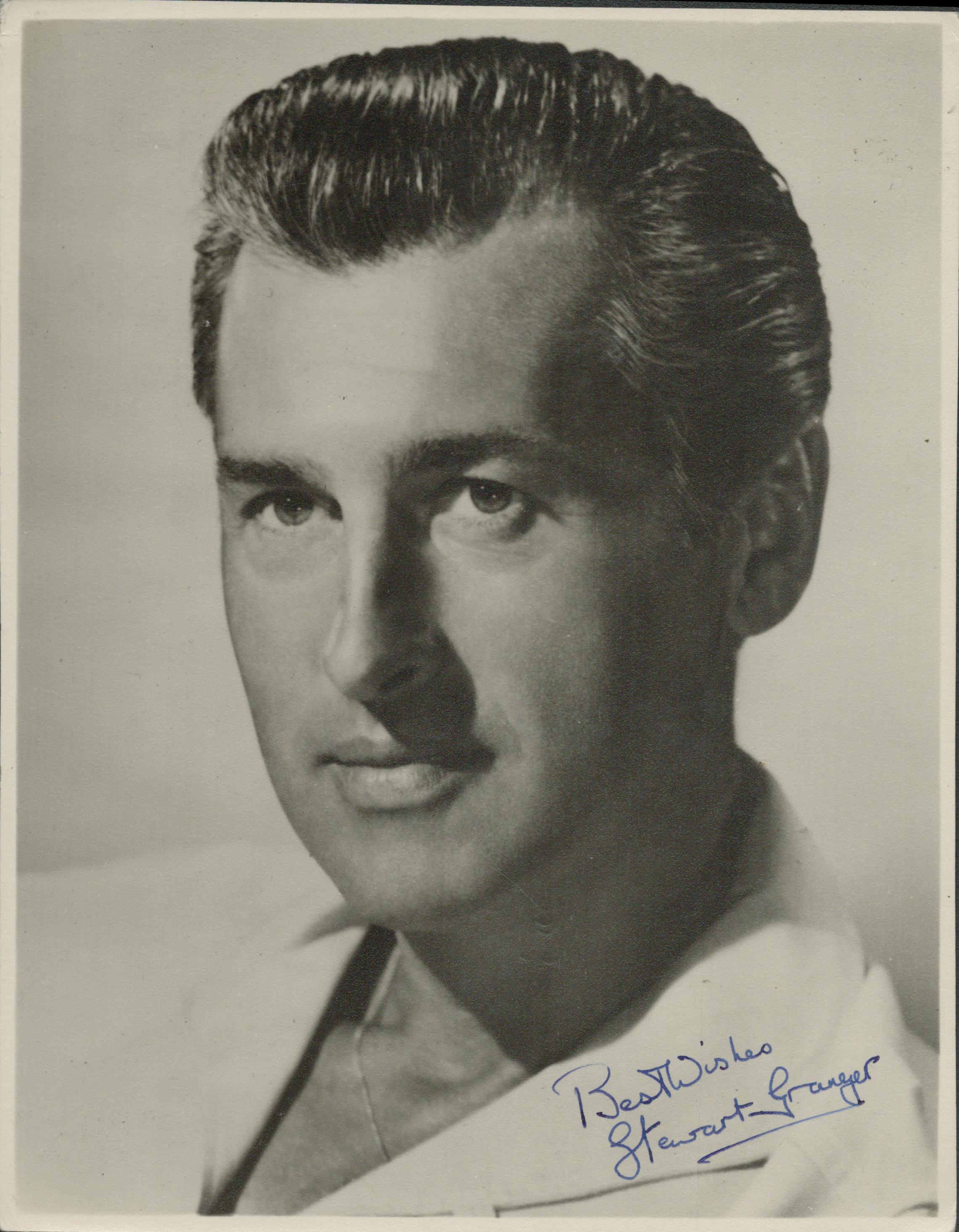 Stewart Granger signed 10x8 inch vintage black and white photo. Good Condition. All autographs