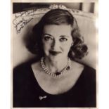Bette Davis signed 10x8inch black and white photo. Dedicated. Good Condition. All autographs come