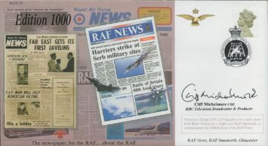 Cliff Michelmore CBE signed RAF news FDC. Good Condition. All autographs come with a Certificate